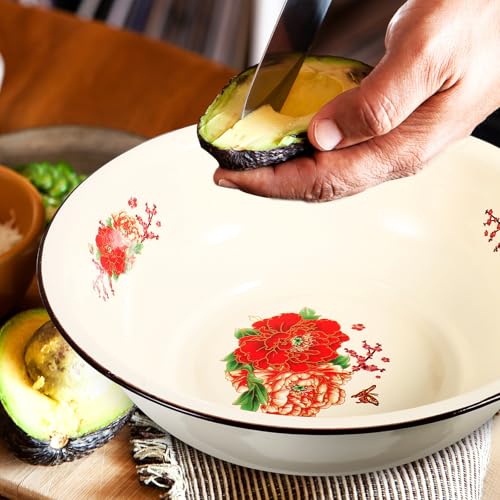 Tazón vintage esmaltado de 28 cm para cocina miniatura 7