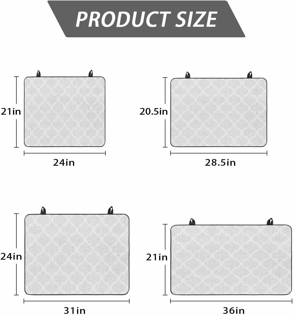 Stove Top Cover Moroccan Texture Stove Cover for Electric Stove Top Retro White Linen Glass Cooktop Covers Anti-Slip Mat Heat Resistant Countertop Protector Kitchen Decor 31"x24"