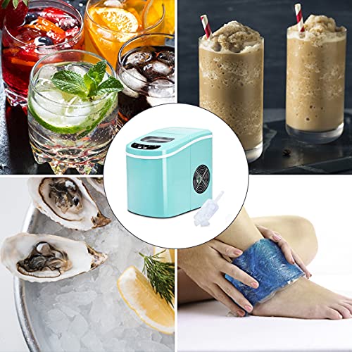RELAX4LIFE Eiswürfelmaschine, Eismaschine mit Eiswürfelschaufel & Eiskorb, 2 Eiswürfelgrößen, 12 kg in 24 Std., 9 Eiswürfel in 6-13 min, 2,2 Liter Wassertank, Ice Maker für Haushalt Büro (Grün) – Bild 4