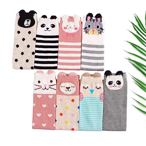 EIAY Shop Kids Cotton Socks Knee High Stockings Cute Cartoon Animals for 3-8 Year Olds2