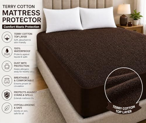 Image of Waterproof Mattress Protector 6x6.5 Feet (72x78) | Elastic Fitted Bedsheet | Soft & Durable Gadda Cover Dustproof By Bharat Griha BG16