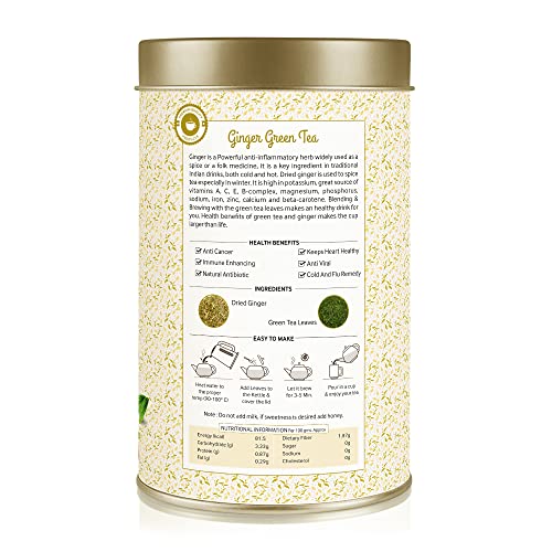 Image of NATURE'S PARK Chamomile Green Tea And Ginger Tea Can (2x100) Gram Combo Pack Of 2