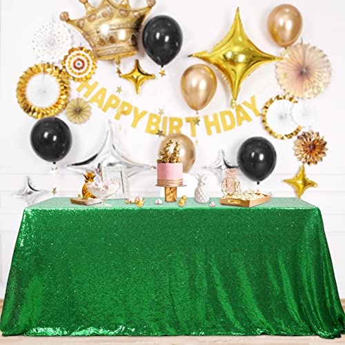Image of B-COOL Glam Sequin Tablecloth Christmas Table Cloth Sequin Table Overlays 13ft Carnival Fabric Decorative for Picnic Banquet Irish Party Kitchen Dining Room-90x156inch
