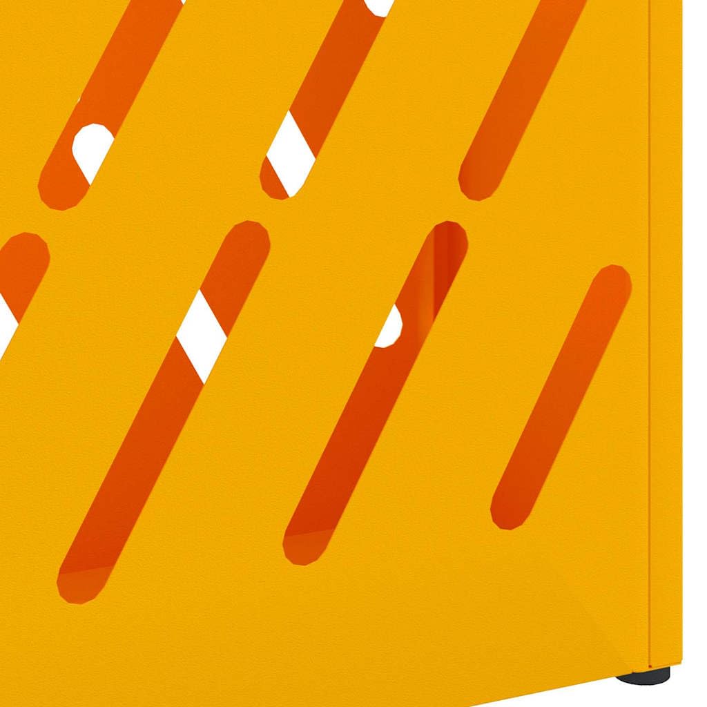 vidaXL Soporte para Paraguas de Lluvia Amarillo Mostaza Acero, Soporte para Paraguas Rectangular, Moderno, Duradero, Entrada, Organiza tu hogar
