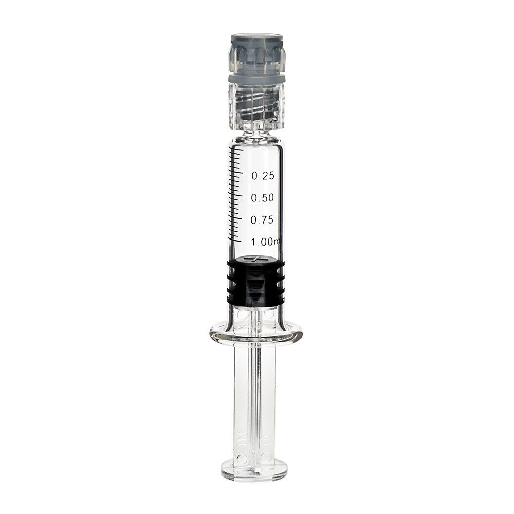 1ml 100pc Borosilicate Glass Luer Lock Syringe (with Measurement Markings)