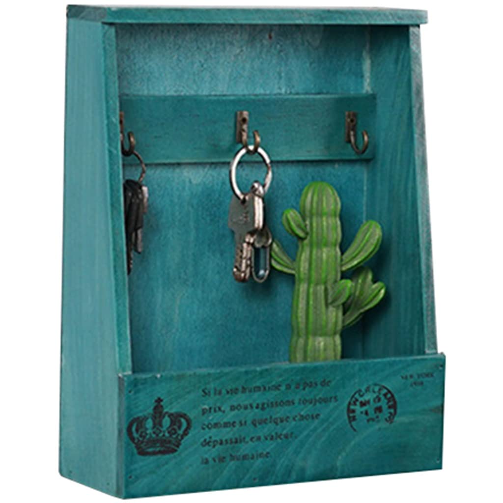 XDgfjrCGKJ Small Retro Old Style Art Deco Key Cabinet(Blue)