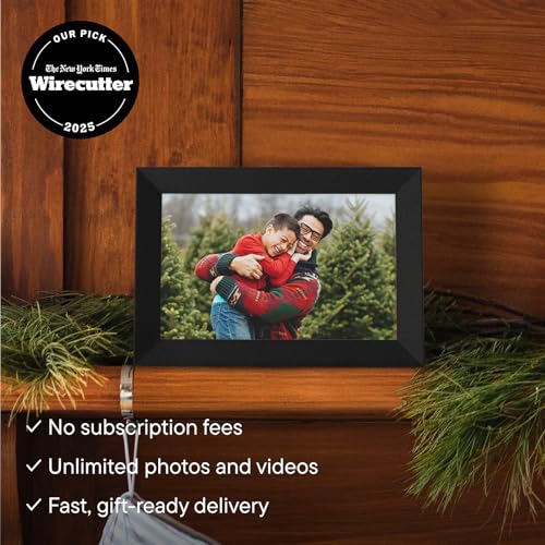 Image of Aura Stone Digital Picture Frame - 10.1 inch HD Mat Display | Wirecutter's Best Digital Frame for Gifting - Send Photos Directly from Your Phone | Quick & Easy Setup Over WiFi - Free App | Black