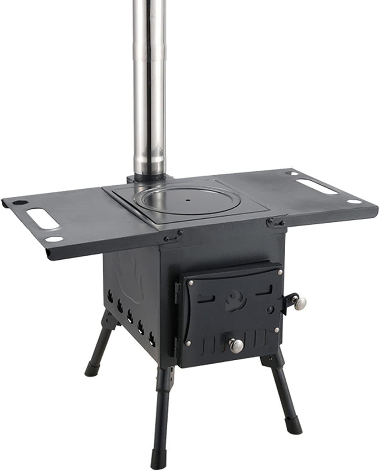 Camping Cooker, Tent Stove Wood Stove Rocket Oven Outdoor Oven Wood Mini Wood Stove Camping Oven Ultralight Tent Tent Heating Stove Campinggaz Cooker Hobo Cooker,Black,L