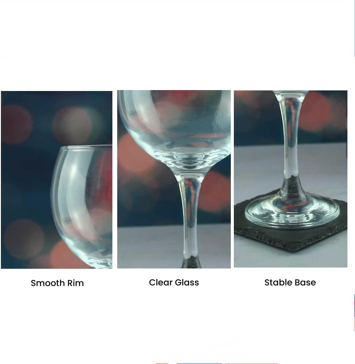 Engraved Gin Glass Horse Pattern Set of Four, 22.5oz/665ml Classic Balloon Glasses, Dishwasher Resistant, Adult Gift