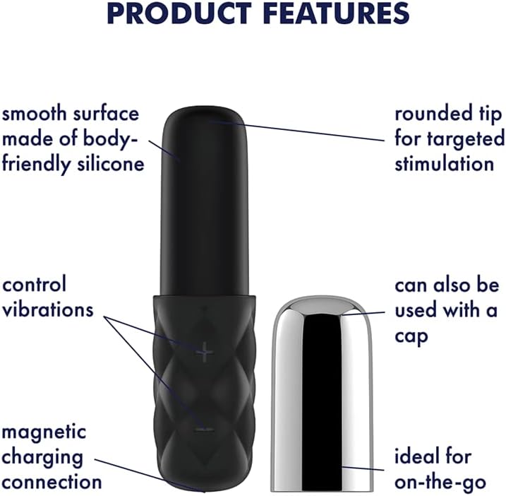 Close-up of the Satisfyer Sparkling Darling showing the plus and minus control buttons.