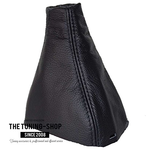 The Tuning-Shop Ltd For Saab 9-3 93 Ss 2003+ Manual Shift Boot Shift Boot Black Italian Leather With Black Stitch #TOP1