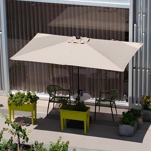 Sombrilla con manivela rectangular de 3,0 x 2,0 m para jardín 4