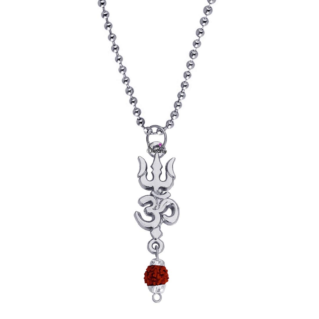 Sullery Om Shiva Trishul Locket SilverBrown BrassWood Crystal Religious Spiritual Jewellery Pendant Necklace Chain for Men and Women (B0BYXDH3P7) Amazon Price History, Amazon Price Tracker