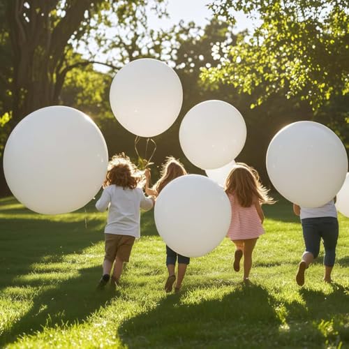Image of 50 Pack White Balloons 24 Inch White Latex Party Balloon for Wedding, Birthday, Baby Shower and More