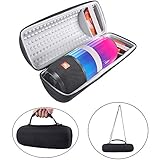 Hard Travel Bag Carrying Cover Case for JBL Pulse 3 Pulse3 Wireless Portable Bluetooth Speaker Protective Cover with Shoulder Strap (Black+Gray)
