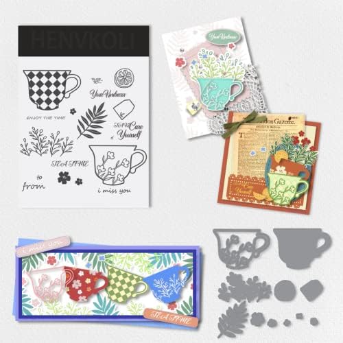 Stamps and Dies for Card Making,DIY Scrapbooking Arts Crafts Stamping,Metal Cutting Dies Stamps Arts Supplies,Silicone Stamps for Gifts (005)
