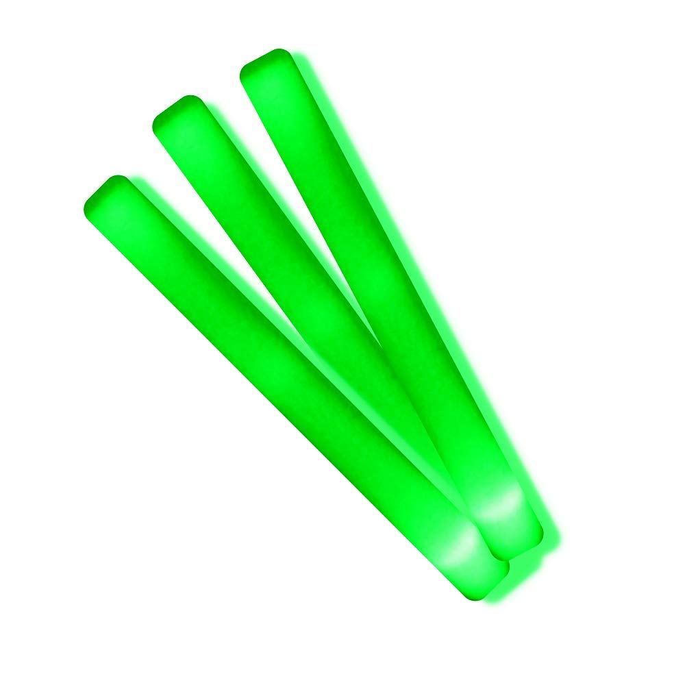 Palos de espuma luminosos Led Boda, Fiesta, Concierto, 48x4cm (100, Verde)