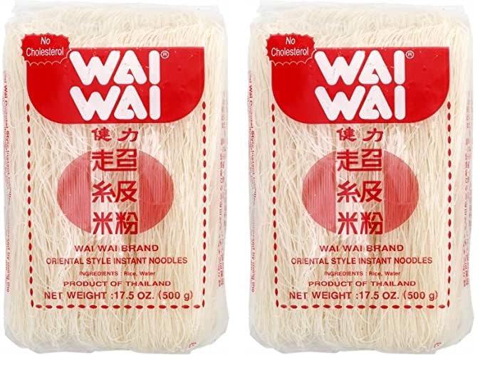 Wai Wai Thailand Paquete de Fideos de Arroz de 1 x 500 Gr 500 g (Paquete de 2)