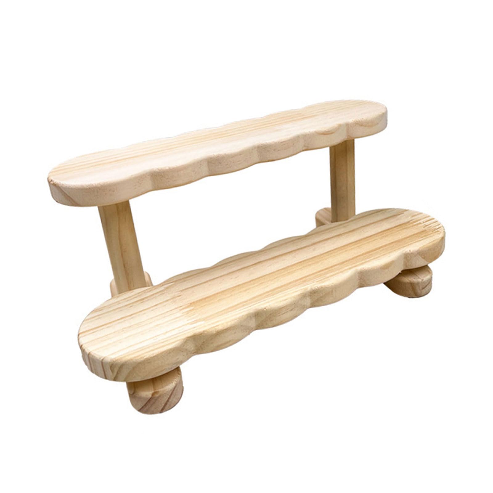 Hsioluted Simple Designs Wood Display Holder Sturdy Wood Display Shelf Storage Holder for Collectors and Enthusiasts Easy Assembly Shelf