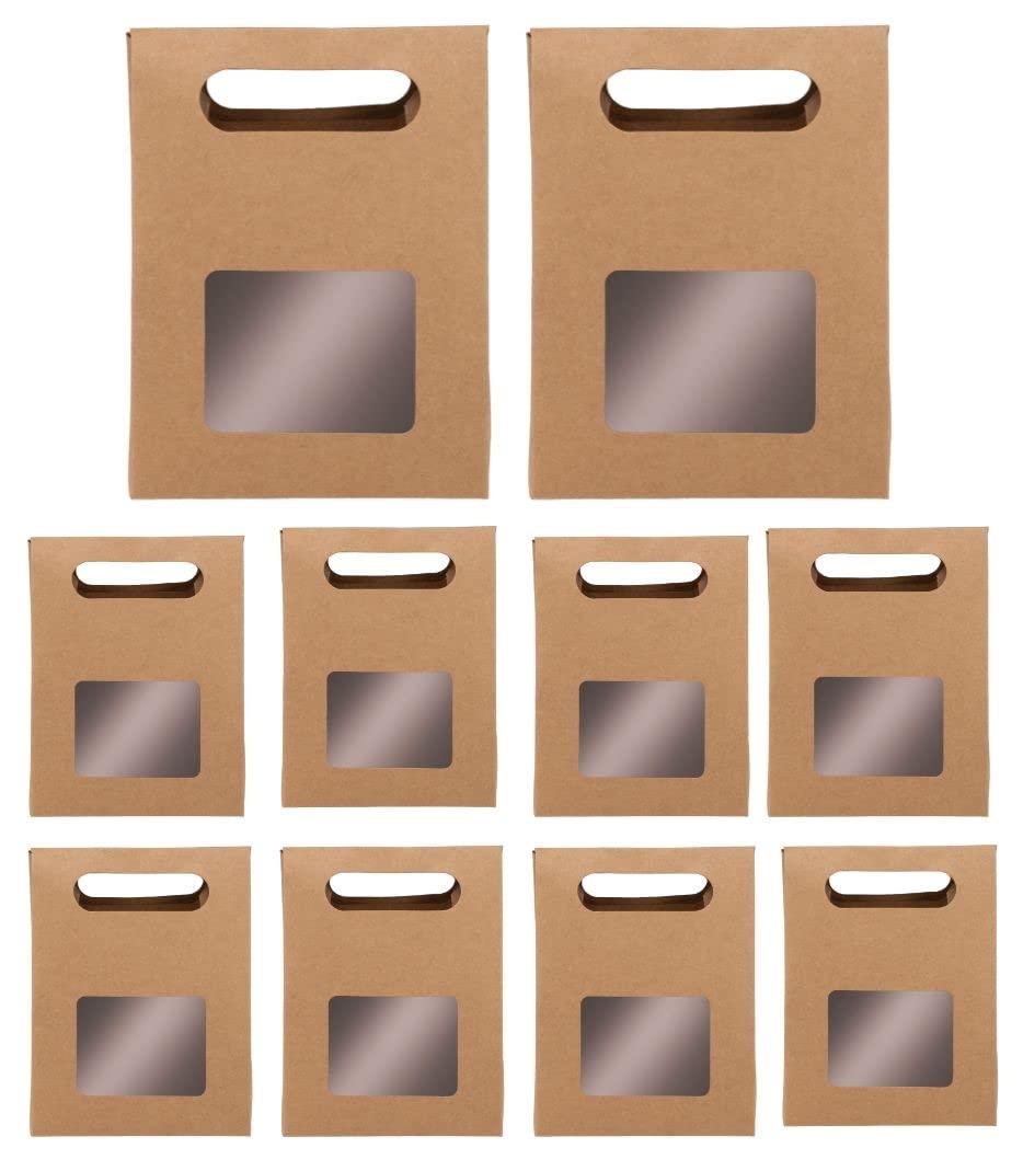 SATYAM KRAFT 10 Pcs Gift Paper Box, One Side Window for Gift Item Looks, Small Gifting Bags, Christmas Gift,Travel Bags, Dryfruit Gifting Bag, Easy Assemble, Light Weight (15 cm Heighted, Brown) (B0BS62QGXZ) Amazon Price History, Amazon Price Tracker