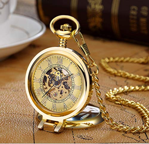Reloj de bolsillo mecánico esqueleto vintage con colgante de plata horloge y cadena larga 3