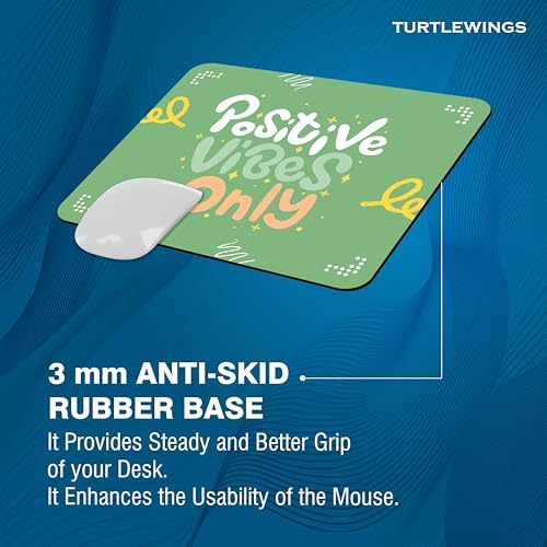Image of TURTLEWINGS | Mousepad | Inspirational Quote Mousepad - 22x18 cm, 3mm Thick | Abstract Design Non-Slip Rubber Base | Office, Study & Gaming Use | Premium Smooth Surface 2 (Design 09)