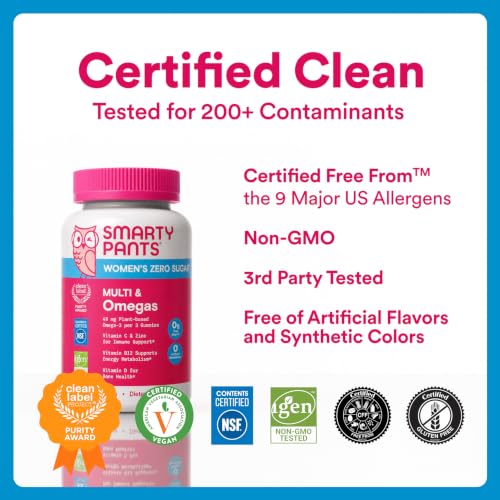 SmartyPants Women’s Zero Sugar Multivitamin Gummies, Omega 3 ALA, 90 Ct - image 8