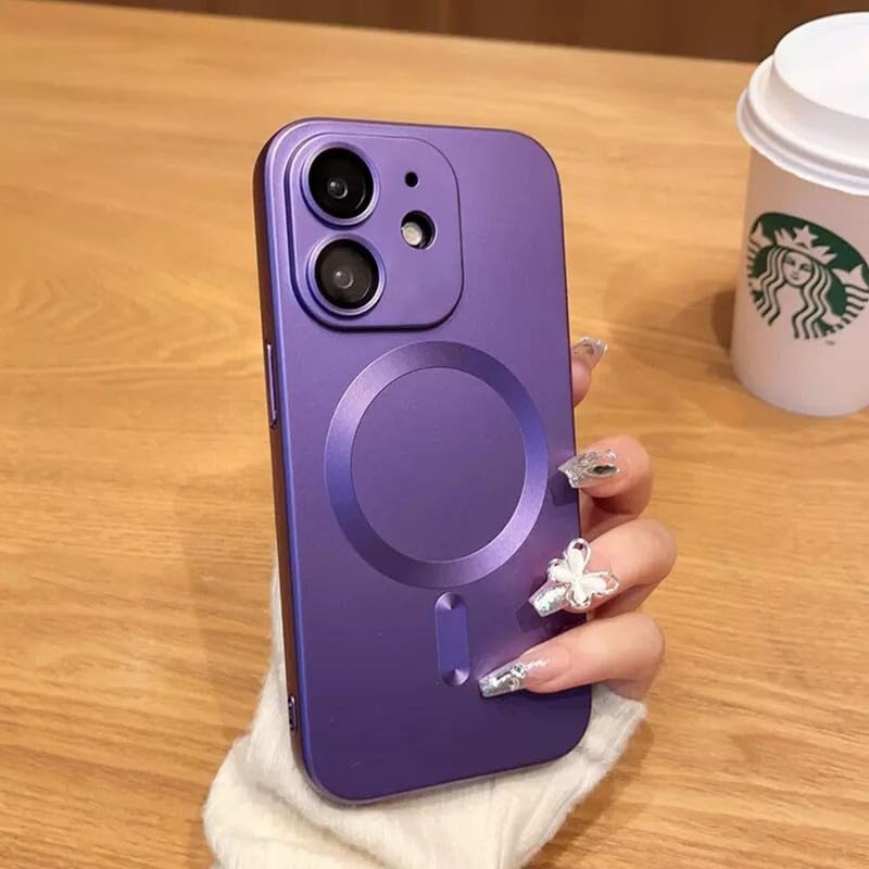 Image of LuxuryKase Premium MagSafe Case for iPhone 11 | Shockproof & Anti-Scratch Cover | Soft Silicone with Wireless Charging | Camera Lens Guard - Purple
