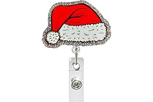 Christmas Santa&#x27;s Hat Badge Holder Retractable Clip