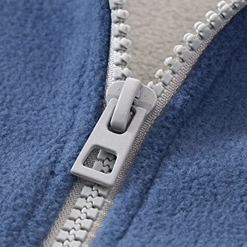 Fall Jacket for Toddler Toddler Boys Girls Long Sleeve Winter Patchwork Colour Fleece Zippered Hoodie (Grey, 4-5 Years)2