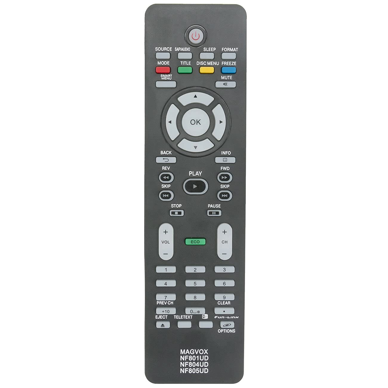 New Replaced Remote Control NF801UD NF804UD NF805UD Compatible with MAGNAVOX TV 22ME360BF7