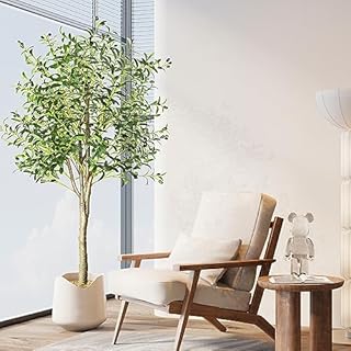 YOLEO 4FT Artificial Olive Tree Faux Tree with Lifelike Olive Leaves Fake Olive Plant for Living Room Bedroom Balcony Corner Office Decor