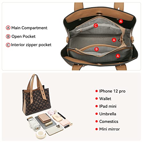 Image of LAORENTOU Women Crossbody Handbags Genuine Leather Satchel Handbags for Women Top-handle Shoulder Tote Purses