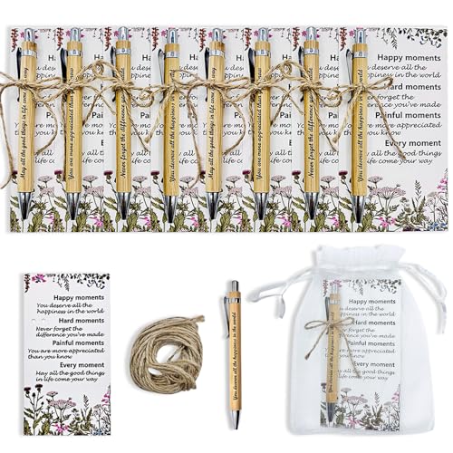 Bolígrafos motivacionales de bambú y regalos de agradecimiento para profesores y colegas