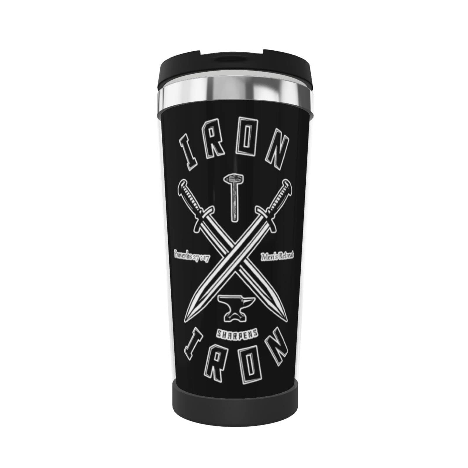 Iron-Sharpens-Iron-Trucker-Godcoffee Mug Coffee Cup Double Insulated Stainless Steel Insulation Cup