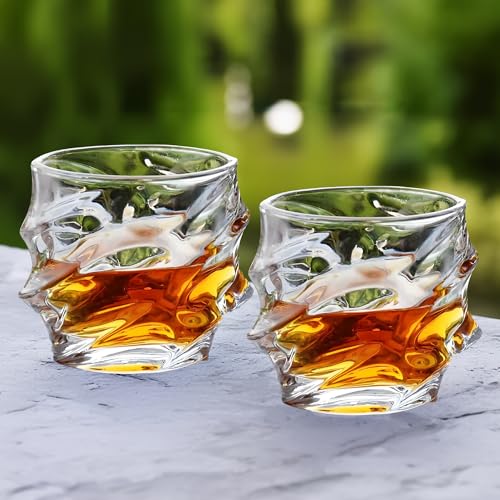 Image of UMAI Whiskey Glasses Set of 2 (270ml Each) | Diwali Gift | Lead Free Neat Whiskey Glass | Heavy Bottom Drinking Glass | Crystal Glass Diwali Gift | Glass for Drinks | Cocktail Glasses
