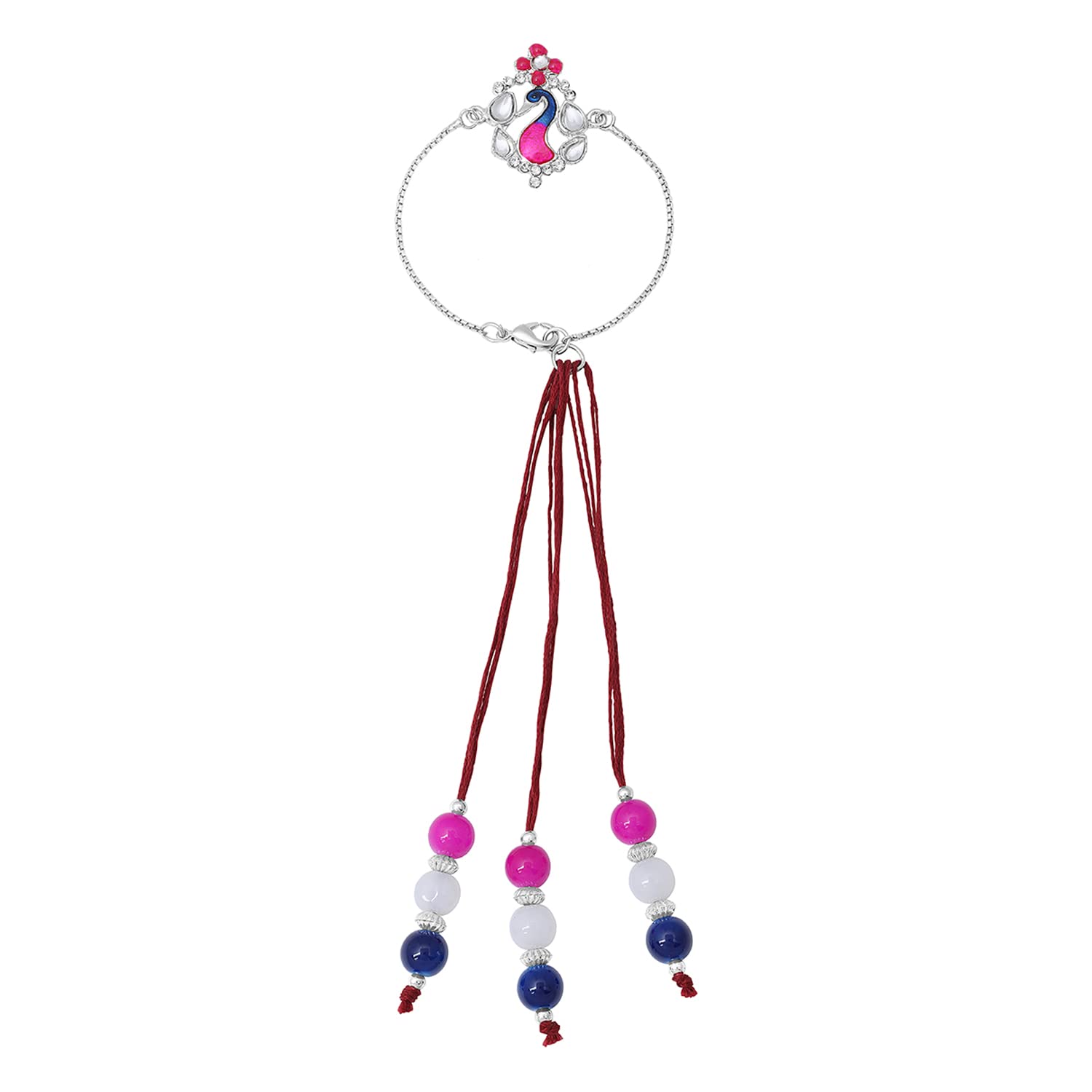 Mahi Peacock Shaped Meenakari Work Lumba Rakhi for Bhabhi (RAL1100676R) (B0B469KH62) Amazon Price History, Amazon Price Tracker