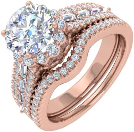 FINEROCK 1 Carat Diamond Bridal Ring Set in 14K Gold
