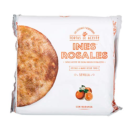 Ines Rosales Tortas de aceite de oliva dulce con naranja, aperitivos españoles, 14 x 120g
