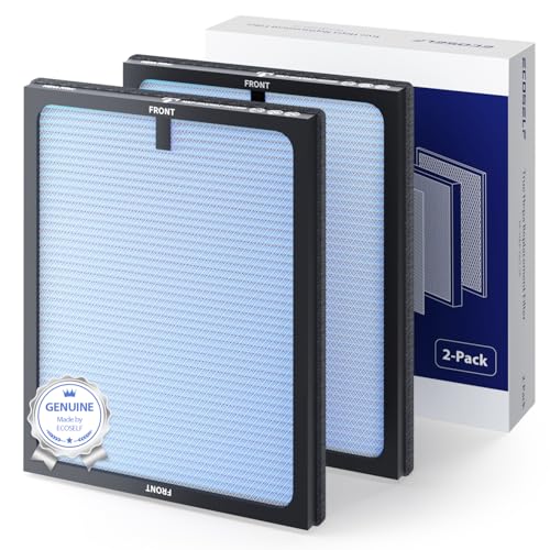 ECOSELF Air Purifier Replacement Filter for ECOSELF HAP603 Air Purifier, 3-in-1 H13 True High-Efficiency Activated Carbon Filter, 2 Pack, Blue