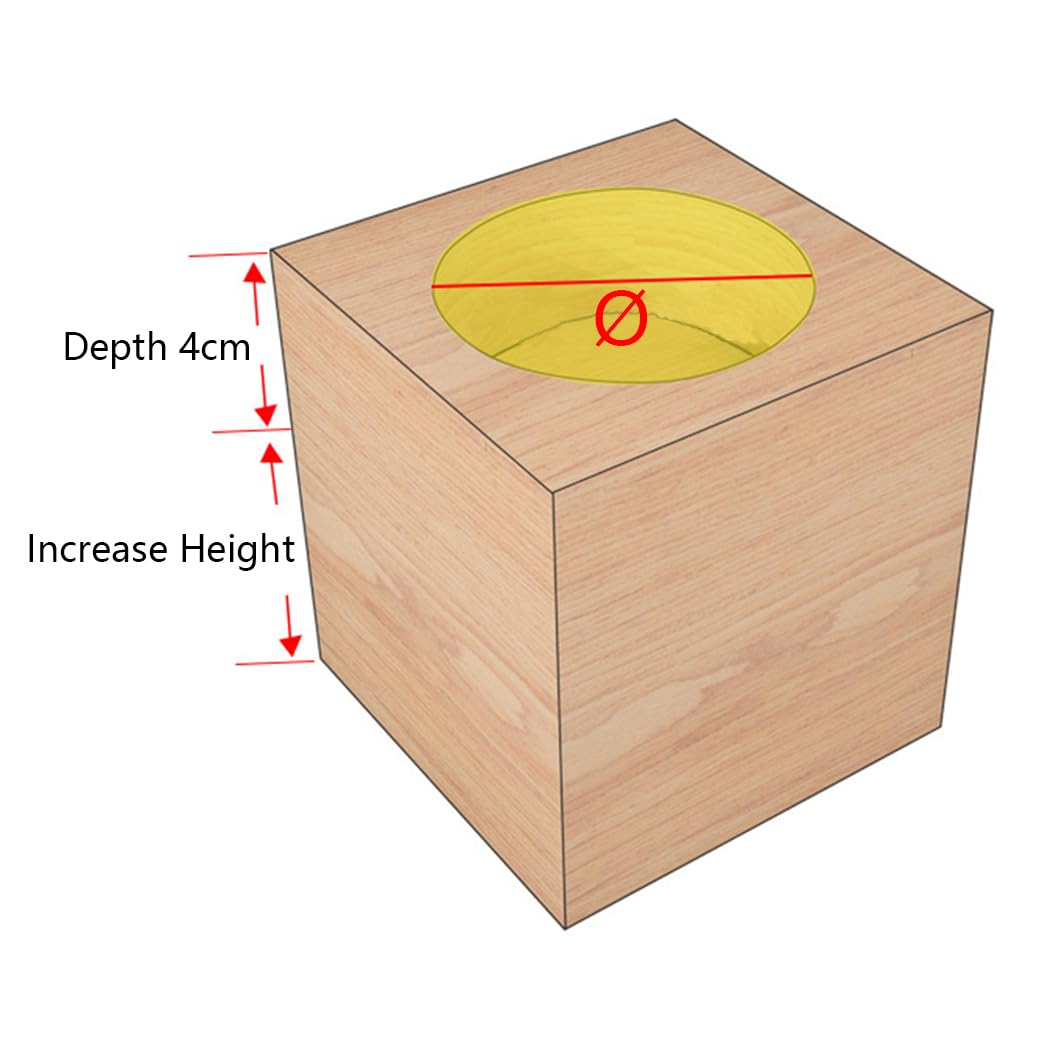 VGGBNG Wooden Furniture risers, Heavy Duty Sofa Risers Wood Furniture Raisers Support Up to 500kg Bed Support Risers 4 Pcs Table Lifts, Increased Device(Ø 5.5cmIncrease Height 15cm)
