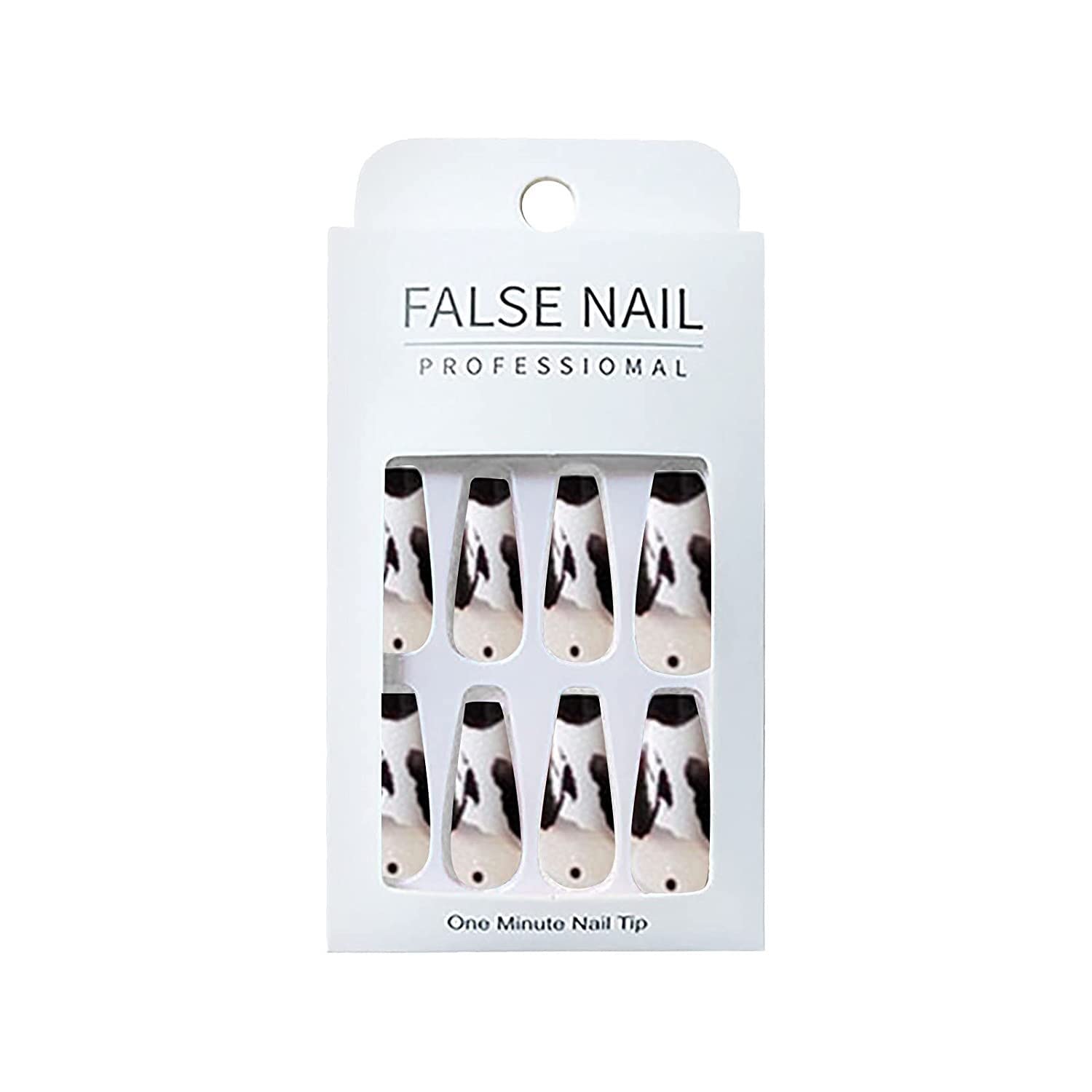 Press on Nails Professinal False Nail Kit -3D French Long Press on Nails Glänzende Kunstnägel Full Cover Ballerina Nails Tips for Women and Girls Gift (Color : F)