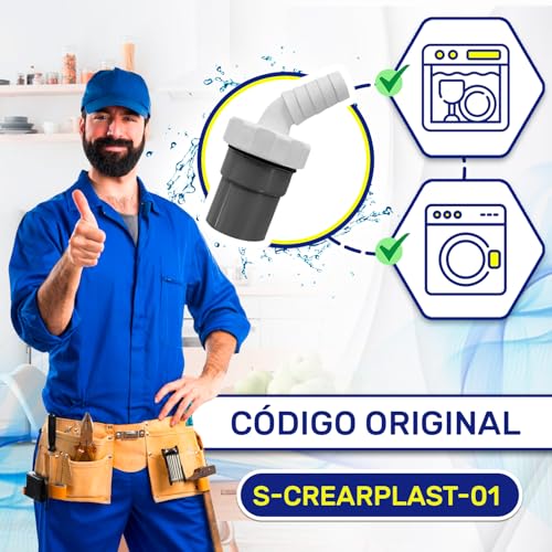 Adaptador Empalme Desague Lavadora con Salida Ø40 mm y Entrada Ø18-23 mm - Imagen 4