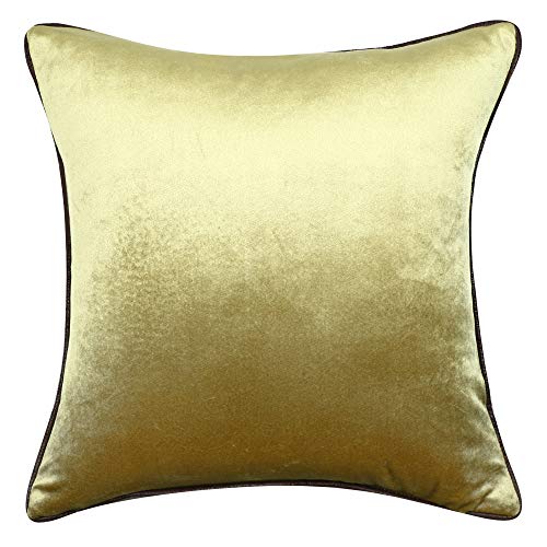 Image of Cazimo Velvet Cushion Covers for Bed, Sofa and Couch - 16 * 16 inches | Ideal for Living Room | Set of 2, Yellow