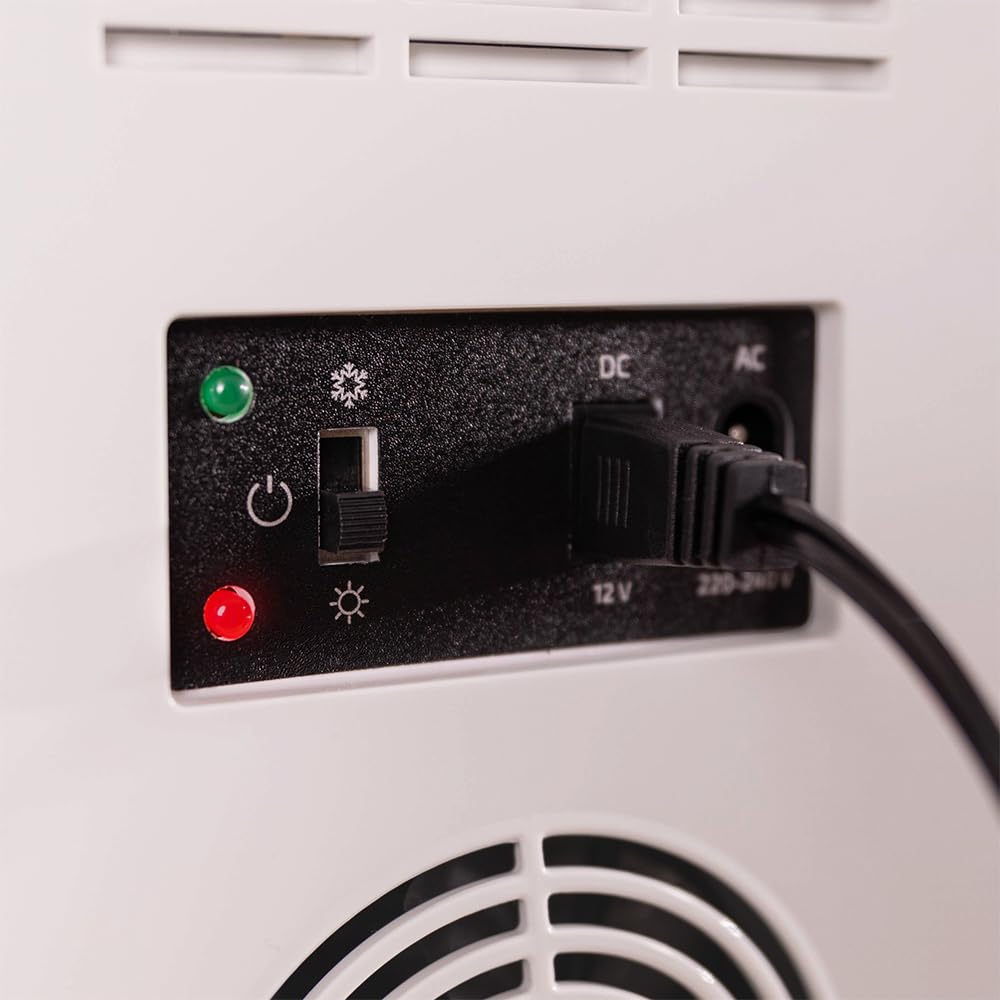 Cecotec Mini lodówka o pojemności 10 l, Bolero MiniCooling Ba Black, 12 V-220 V, kompatybilna z samochodami i kamperami, od 7 do 65°C, funkcja chłodzenia i ogrzewania, łatwa do przenoszenia
