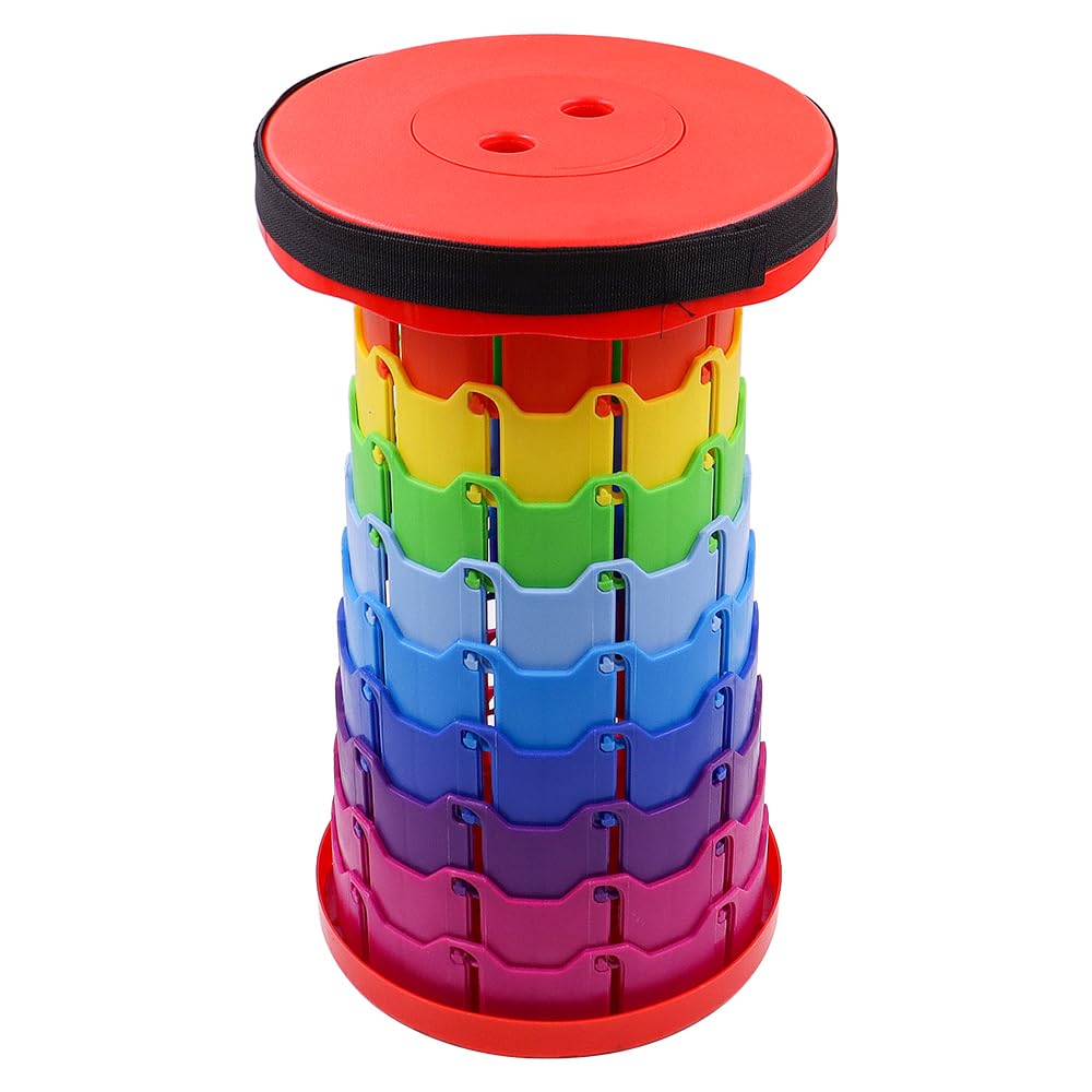 Sgabello telescopico Portatile, Sgabello da Campeggio con capacità di carico di 300 kg, Sgabello Pieghevole Leggero, per Campeggio all'aperto BBQ Pesca Escursionismo Giardinaggio Interno