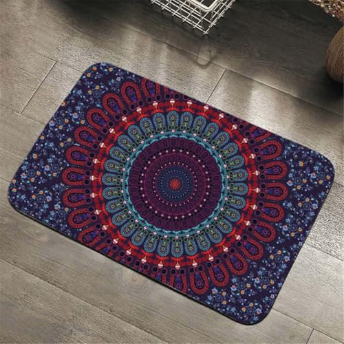 ���փ}�b�g �}���_���z�C�[�� �_�[�N�h�A�}�b�g 50×80cm doormat Mandala Wheel Dark Door Mat