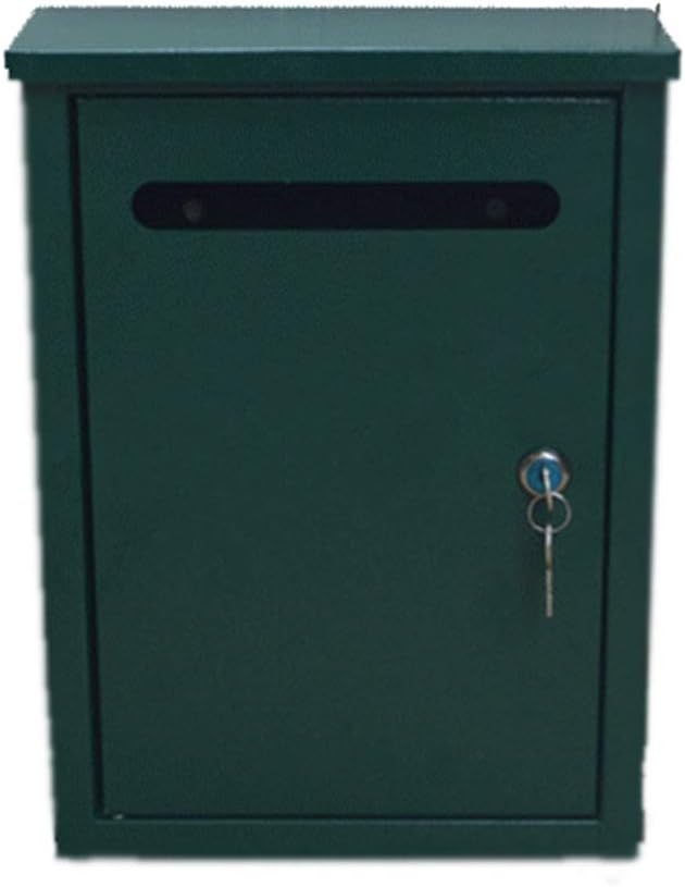 Wall Mount Mailbox,Mailboxes for Outside Wall Mount Outdoor Rainproof Mailbox Red Metallic Newspaper Box Wall-Mounted Letterbox Suggestion Box Complaint Post Box Red