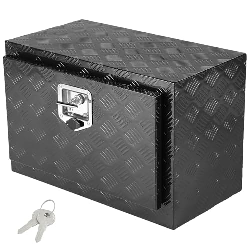 VEVOR Boîte à Outils pour Camion 61x35,5x40,5 cm, Coffre sous-Châssis Fixation Inférieure, Caisse de Stockage en Aluminium avec Serrure et Clés, Étanche,...