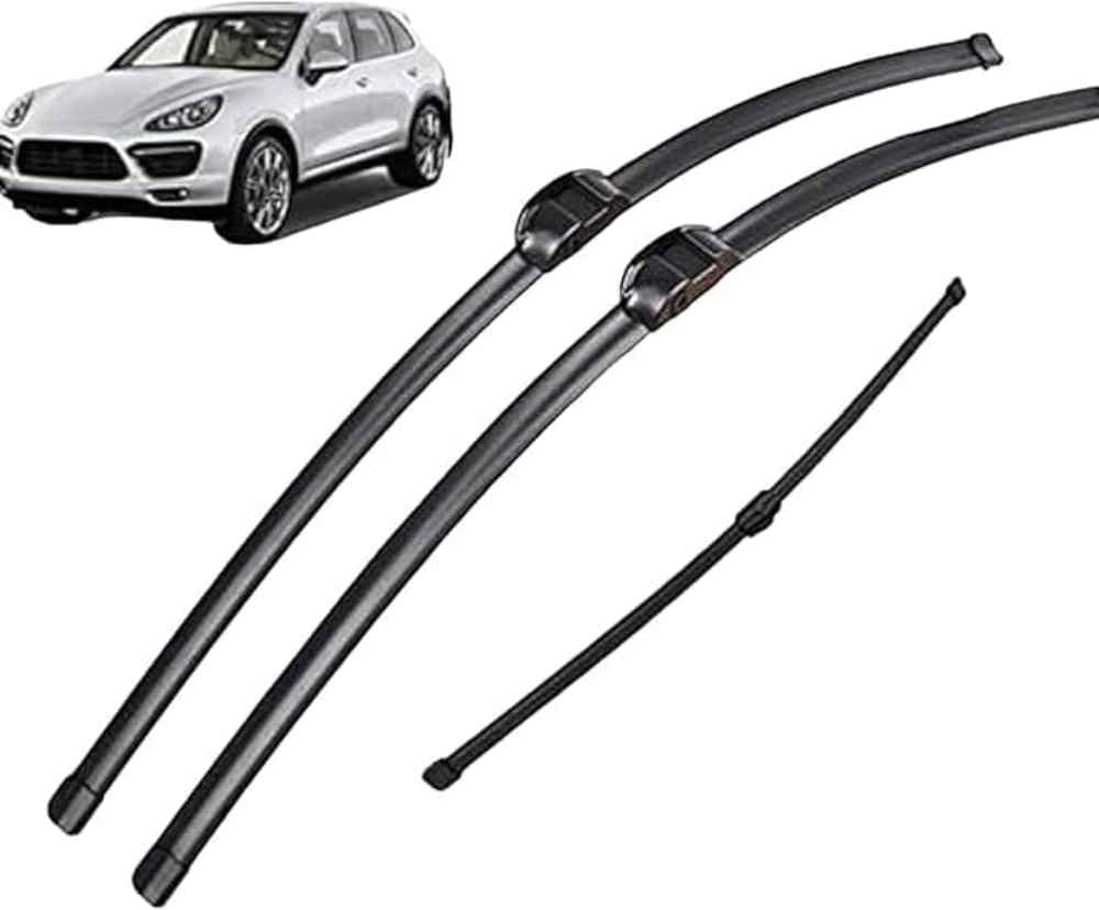 XYUASDGB Premium Exact Fit Windscreen Wiper Blades for Porsche Cayenne 2010-2017 26+26+14in Durable Natural Rubber Easy Fit for a Quiet and Streak Free Wipe